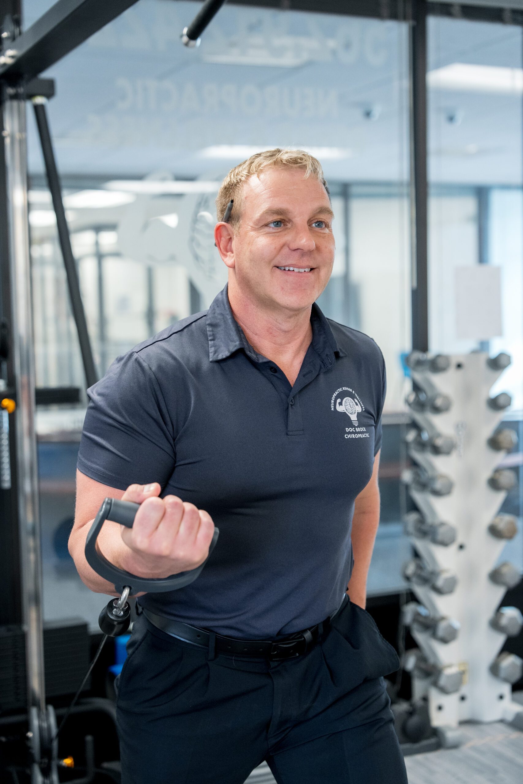 Dr. Brock Johnson working out