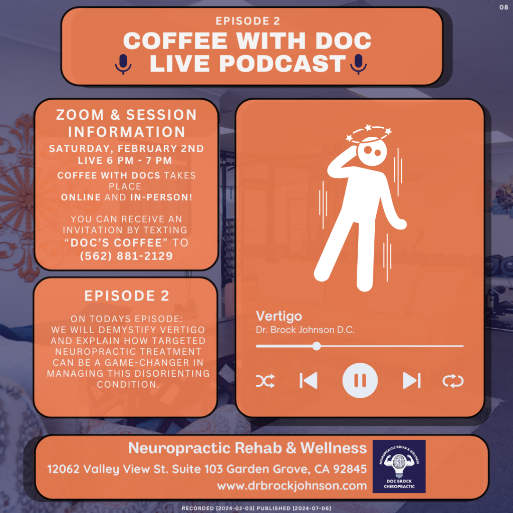 Invitation for Vertigo treatment discussion on Coffee with Doc podcast episode 2